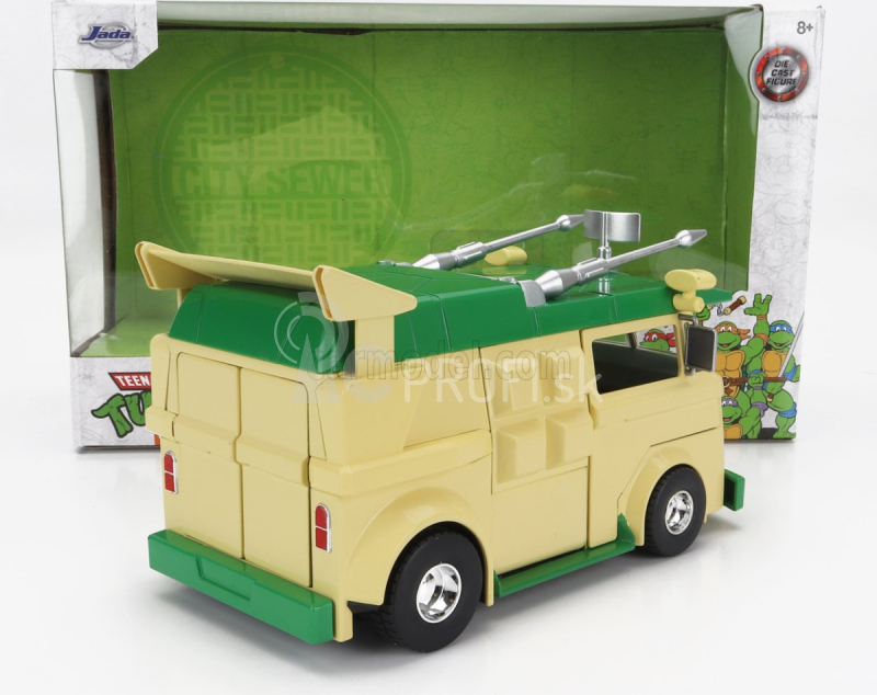 Jada Volkswagen Party Wagon Donatello Ninja Turtles - Tartarughe Ninja 1:24 žltozelený