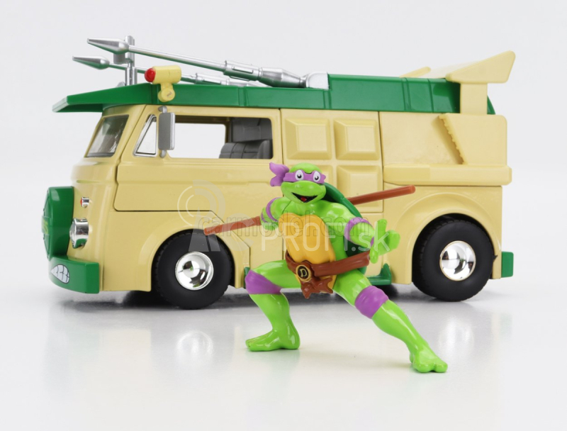 Jada Volkswagen Party Wagon Donatello Ninja Turtles - Tartarughe Ninja 1:24 žltozelený