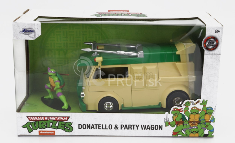 Jada Volkswagen Party Wagon Donatello Ninja Turtles - Tartarughe Ninja 1:24 žltozelený