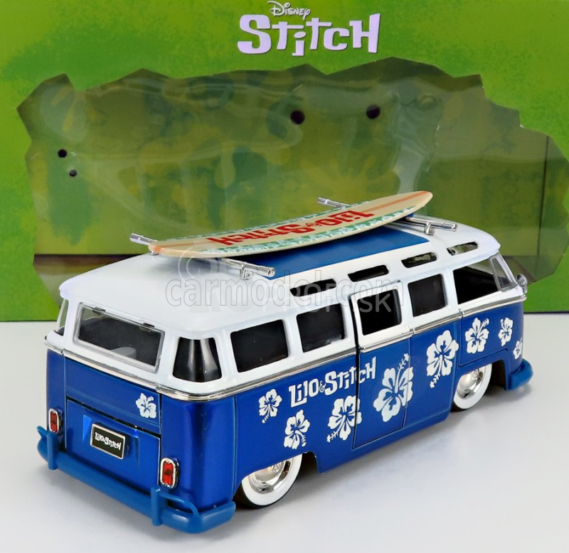 Jada Volkswagen T1 Minibus s figúrkou Titch 1962 1:24 Modrá biela