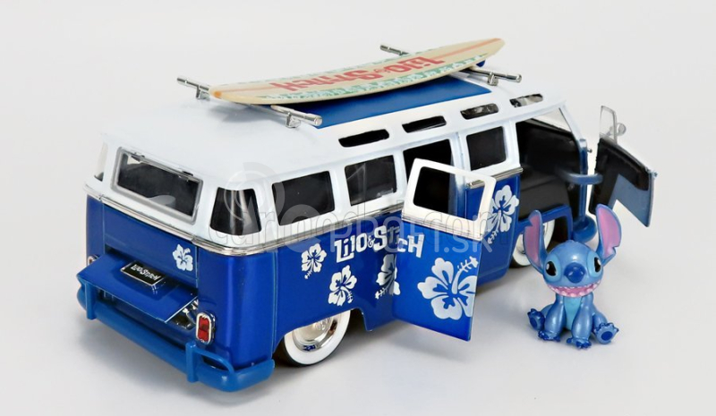 Jada Volkswagen T1 Minibus s figúrkou Titch 1962 1:24 Modrá biela