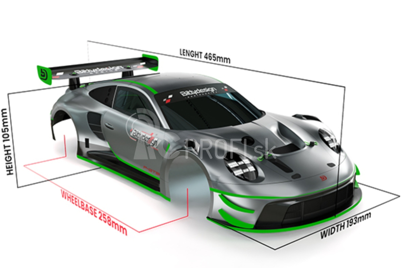 Karoséria číra P-GT3R - (190 mm)