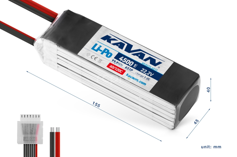 KAVAN - Li-Po 4500 mAh/22,2 V 60/120C, 99,9 Wh