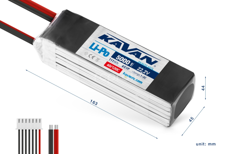 KAVAN - Li-Po 5000 mAh/22,2 V 60/120C, 111 Wh