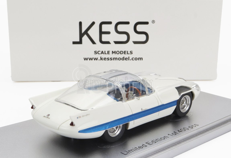 Kess-model Alfa romeo 6c 3000 Superflow I Pininfarina 1956 1:43 White Blue