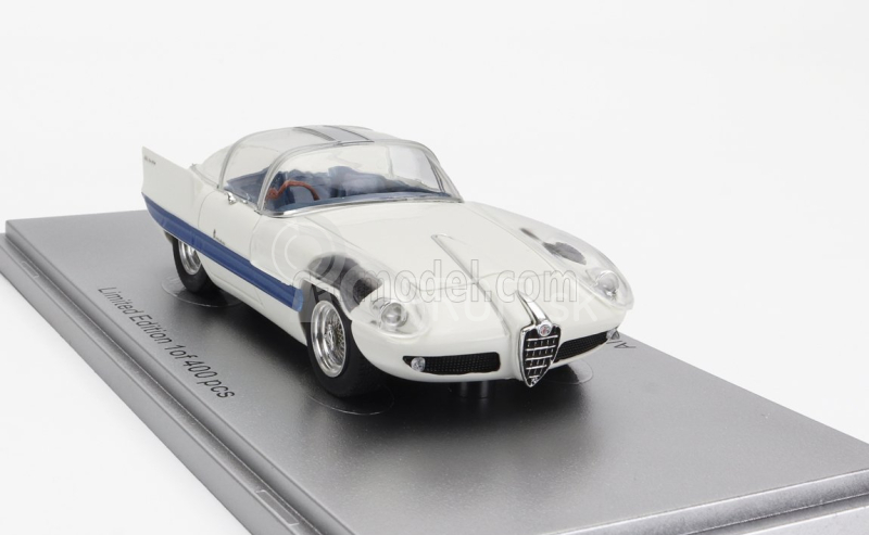 Kess-model Alfa romeo 6c 3000 Superflow I Pininfarina 1956 1:43 White Blue