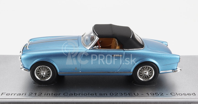 Kess-model Ferrari 212 Inter Sn0235eu Cabriolet Closed 1952 1:43 Light Blue With Black