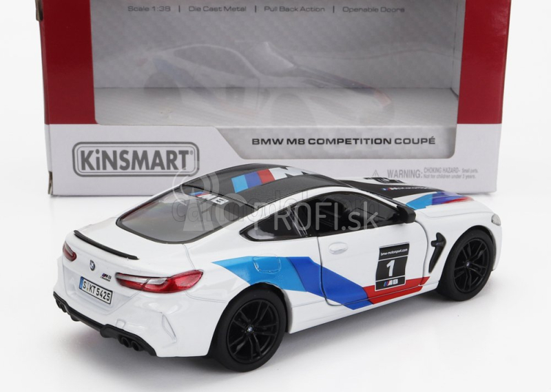 Kinsmart BMW radu 8 M8 Competition Coupe (f92) 2020 1:32 biela čierna