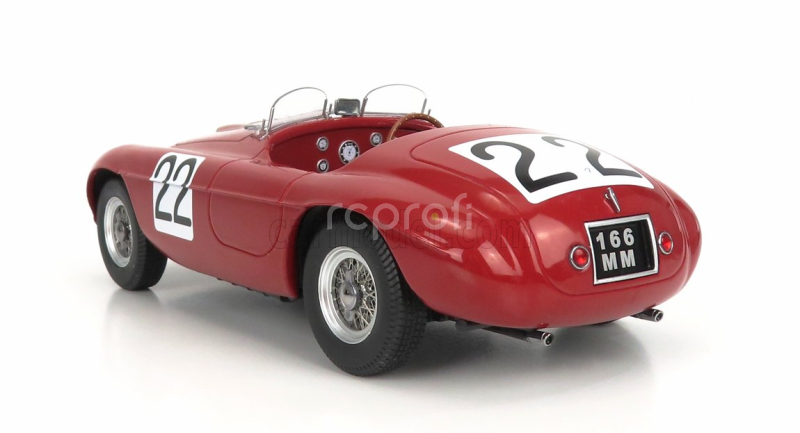 Kk-scale Ferrari 166mm Barchetta 2.0l V12 Spider Team Peter Mitchell-thomson N 22 Winner 24h Le Mans 1949 L.chinetti - L.selsdson 1:18 Red