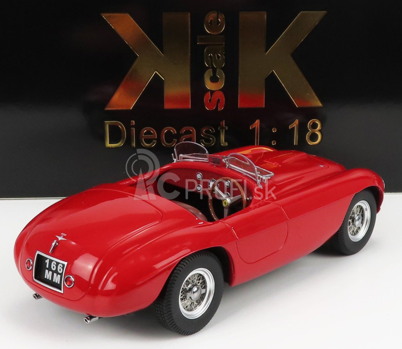 Kk-scale Ferrari 166mm Barchetta Spider 1949 1:18 Červená