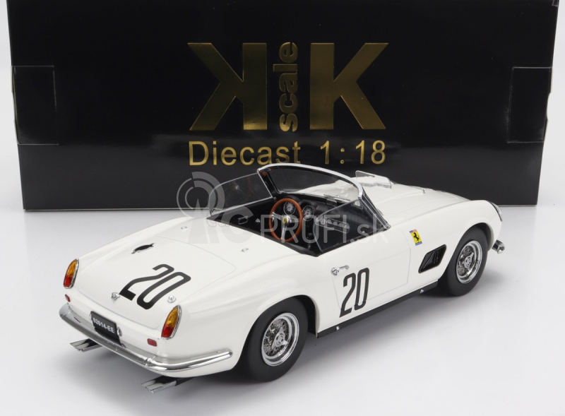 Kk-scale Ferrari 250 Gt Swb 3.0l V12 California Spider Team Nart N 20 24h Le Mans 1960 Bill Sturgis - Jo Schlesser 1:18 White