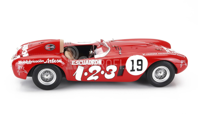 Kk-scale Ferrari 375 Plus 5.0l V12 Spider Escuadron 1.2.3 N 19 Winner V Carrera Panamericana 1954 Umberto Maglioli 1:18 Red