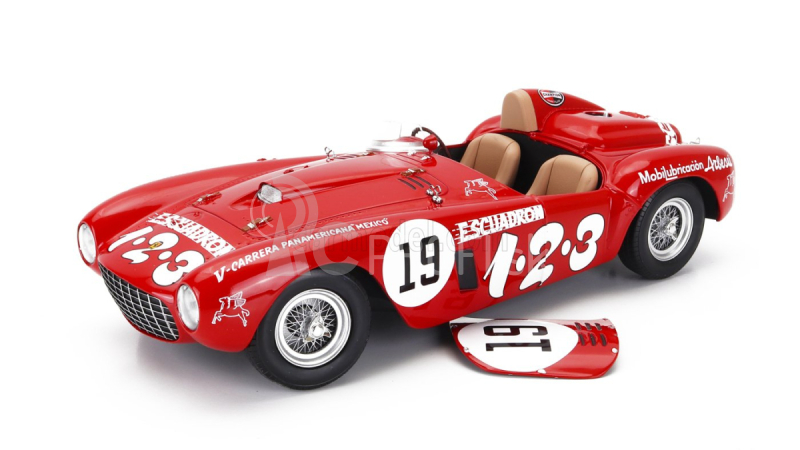 Kk-scale Ferrari 375 Plus 5.0l V12 Spider Escuadron 1.2.3 N 19 Winner V Carrera Panamericana 1954 Umberto Maglioli 1:18 Red