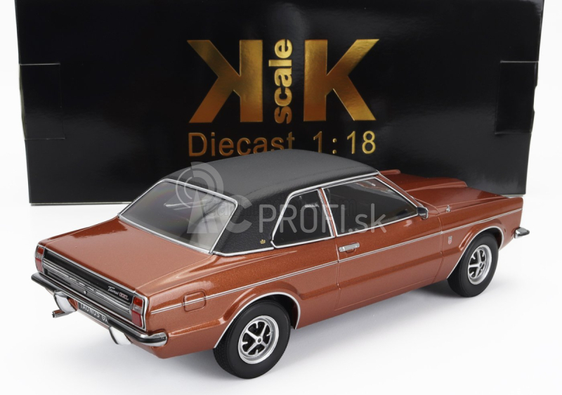 Kk-scale Ford england Taunus Gxl s vinylovou strechou 1971 1:18 Copper Matte Black