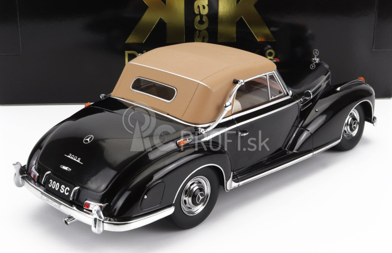 Kk-scale Mercedes benz 300s Sc Cabriolet (w188) Soft-top Closed 1967 1:18 Black Beige