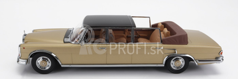 Kk-scale Mercedes benz S-class 600 Pullman (w100) Landaulet Semiconvertible 1964 1:18 Gold Met Black