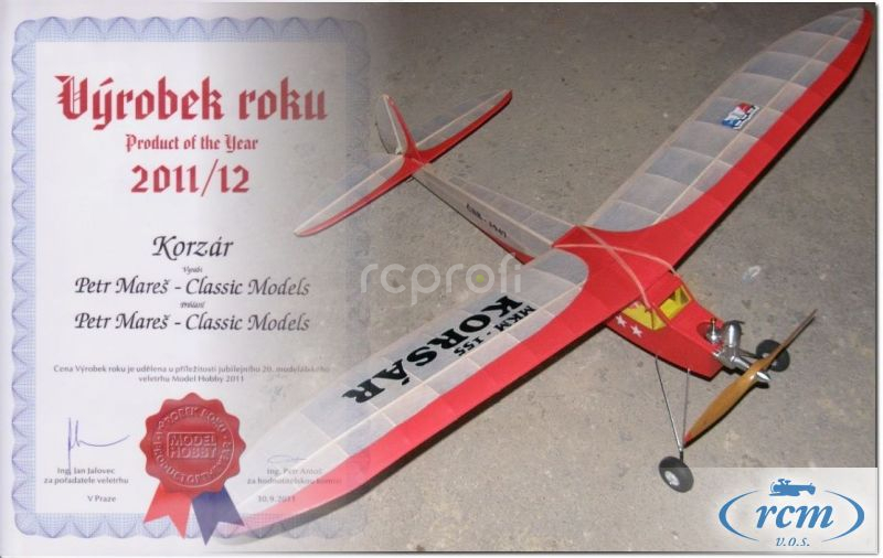 KORZAR, historický model motora 1200mm Klasické modely