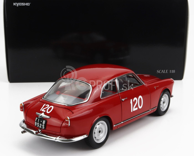 Kyosho Alfa romeo Giulietta Sv Sprint Veloce N 120 Mille Miglia 1956 G.becucci - P.cazzato 1:18 červená