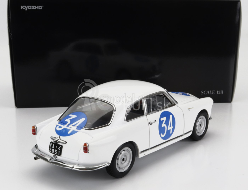 Kyosho Alfa romeo Giulietta Sv Sprint Veloce N 34 Targa Florio 1960 Emanuele - Aldebaran (checco D'angelo) 1:18 Biela