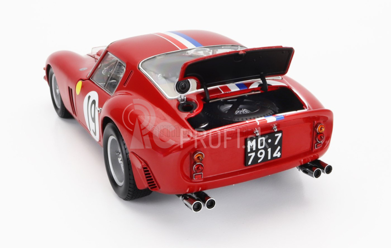 Kyosho Ferrari 250 Gto 3.0l V12 Coupe Team Pierre Noblet N 19 2nd 24h Le Mans 1962 J.guichet - P.noblet 1:18 Červená Biela Modrá