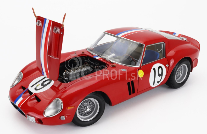 Kyosho Ferrari 250 Gto 3.0l V12 Coupe Team Pierre Noblet N 19 2nd 24h Le Mans 1962 J.guichet - P.noblet 1:18 Červená Biela Modrá