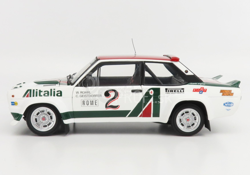 Kyosho Fiat 131 Abarth Alitalia N 2 Rally Montecarlo 1978 W.rohrl - C.geistdorfer 1:18 Biela zelená červená