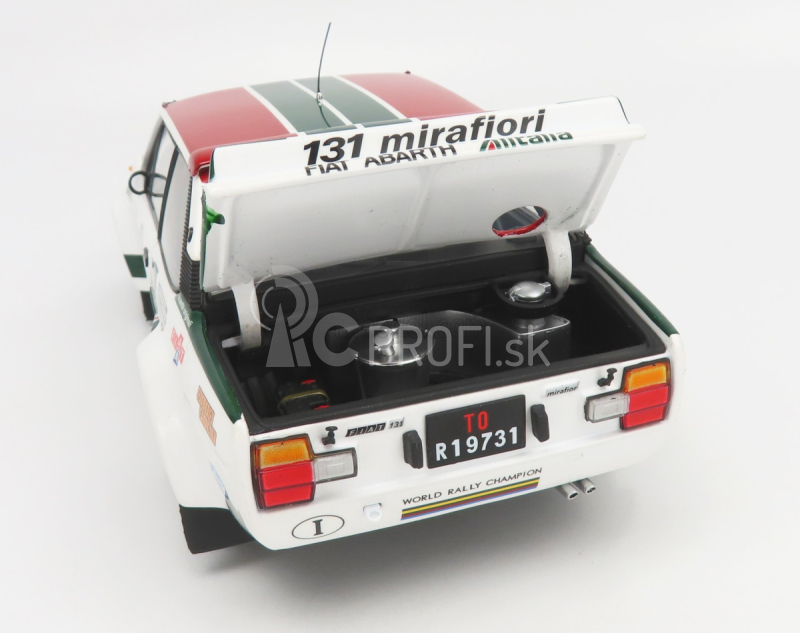 Kyosho Fiat 131 Abarth Alitalia N 2 Rally Montecarlo 1978 W.rohrl - C.geistdorfer 1:18 Biela zelená červená