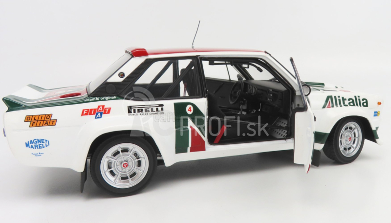 Kyosho Fiat 131 Abarth Alitalia N 2 Rally Montecarlo 1978 W.rohrl - C.geistdorfer 1:18 Biela zelená červená