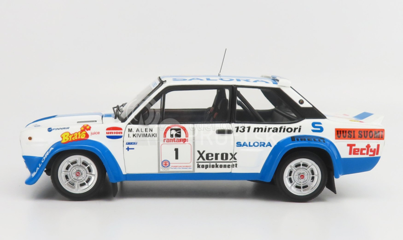 Kyosho Fiat 131 Abarth N 1 Winner Rally 1000 Lakes 1980 M.alen - I.kivimaki 1:18 White Blue