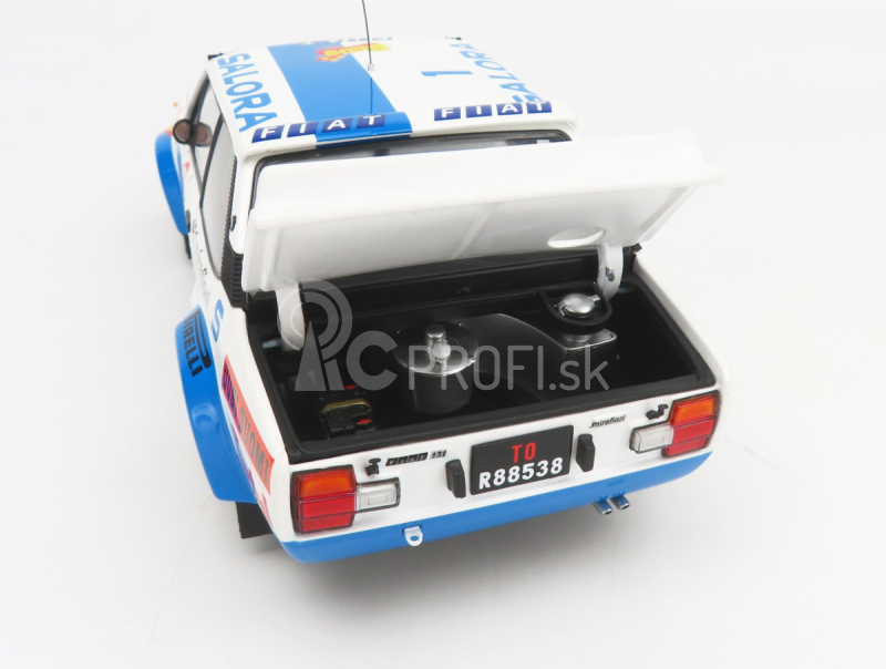 Kyosho Fiat 131 Abarth N 1 Winner Rally 1000 Lakes 1980 M.alen - I.kivimaki 1:18 White Blue