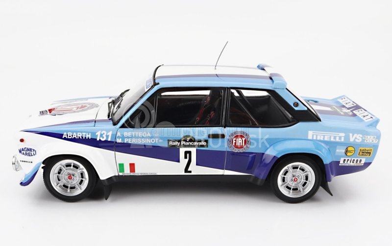 Kyosho Fiat 131 Abarth N 2 Winner Rally Piancavallo 1981 A.bettega - M.perissinot 1:18 Biela Modrá