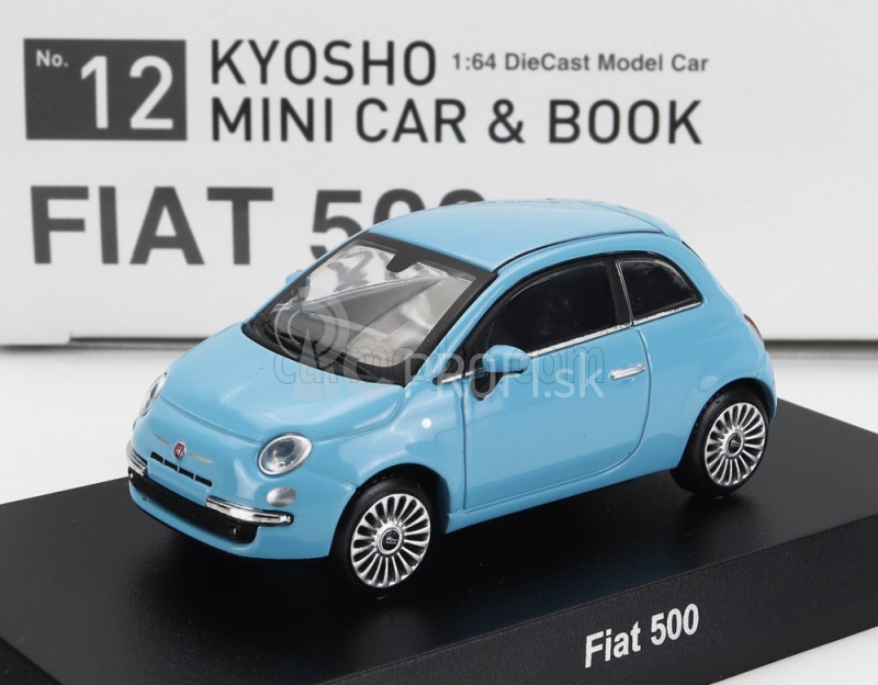 Kyosho Fiat Nuova 500 2007 s knihou 1:64 Svetlo modrá