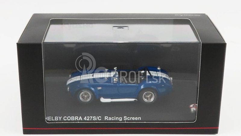 Kyosho Ford usa Shelby Cobra 427/sc Spider Racing Screen 1965 1:43 Blue Met White