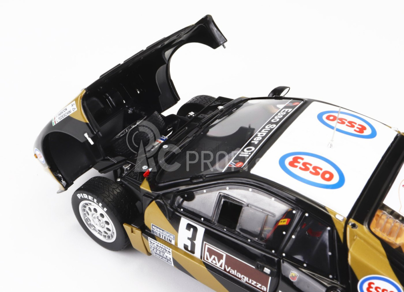 Kyosho Lancia 037 Grifone Esso N 3 Rally Targa Florio 1985 F.tabaton - L-tedeschini 1:18 Black Gold