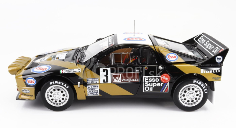 Kyosho Lancia 037 Grifone Esso N 3 Rally Targa Florio 1985 F.tabaton - L-tedeschini 1:18 Black Gold