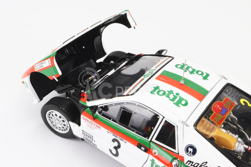 Kyosho Lancia 037 Totip N 3 Rally Isola D'elba 1985 D.cerrato - G.cerri 1:18 Biela červená zelená