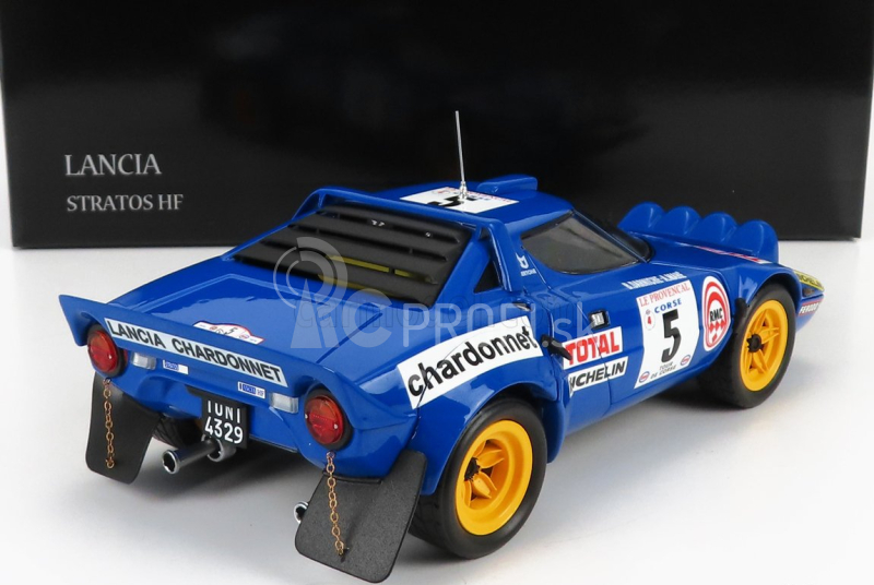 Kyosho Lancia Stratos Hf (nočná verzia) N 5 2nd Rally Tour De Corse 1976 B.darniche - A.mahe 1:18 Modrá