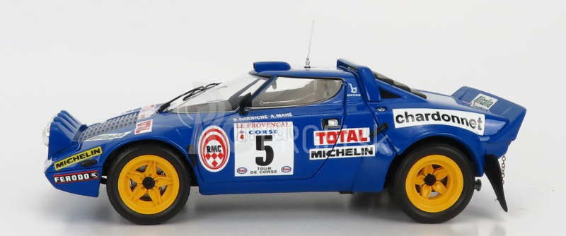 Kyosho Lancia Stratos Hf (nočná verzia) N 5 2nd Rally Tour De Corse 1976 B.darniche - A.mahe 1:18 Modrá