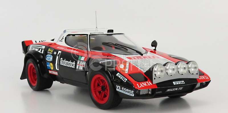 Kyosho Lancia Stratos Hf Olio Fiat Vs Corse (nočná verzia) N 1 Rally Hunsruck 1978 W.rohrl - C.geistdorfer 1:18 Čierna červená biela