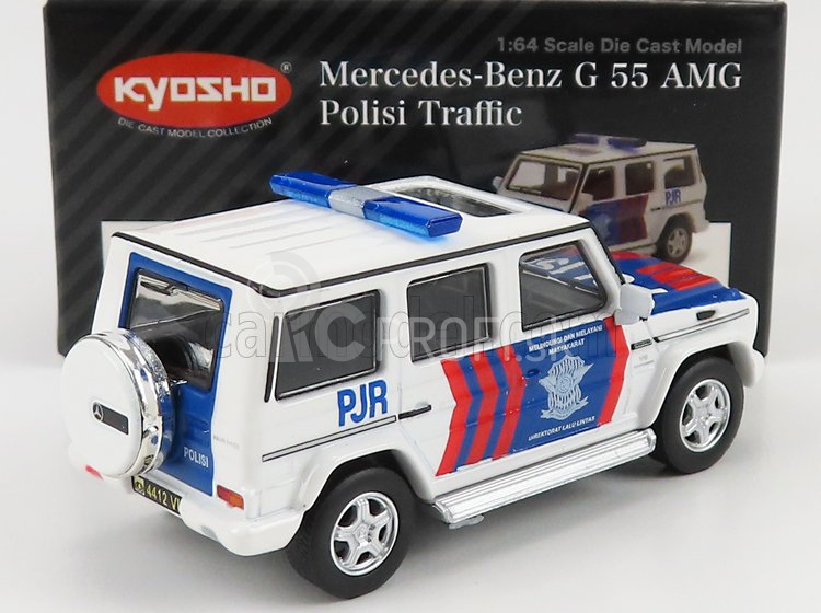 Kyosho Mercedes benz triedy G G55 Amg Polisi Traffic 2018 1:64 Biela červená modrá