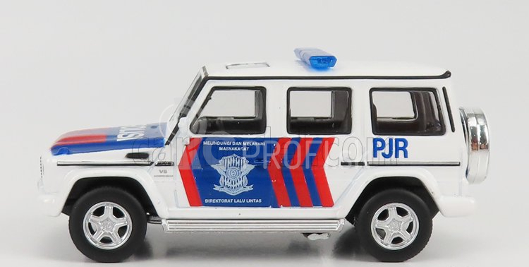 Kyosho Mercedes benz triedy G G55 Amg Polisi Traffic 2018 1:64 Biela červená modrá