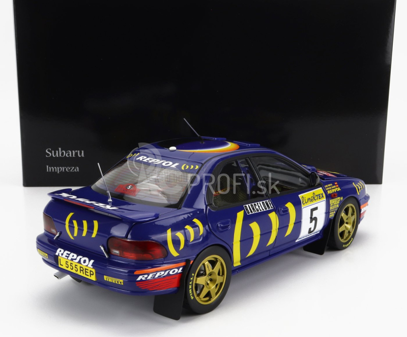 Kyosho Subaru Impreza 555 Repsol N 5 Winner Rally Montecarlo 1995 C.sainz - L.moya 1:18 Modrá Žltá