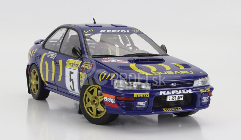 Kyosho Subaru Impreza 555 Repsol N 5 Winner Rally Montecarlo 1995 C.sainz - L.moya 1:18 Modrá Žltá