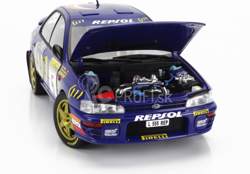 Kyosho Subaru Impreza 555 Repsol N 5 Winner Rally Montecarlo 1995 C.sainz - L.moya 1:18 Modrá Žltá