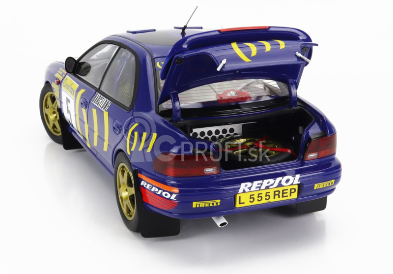 Kyosho Subaru Impreza 555 Repsol N 5 Winner Rally Montecarlo 1995 C.sainz - L.moya 1:18 Modrá Žltá