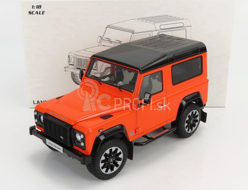 LCD model Land rover Defender 90 Works V8 70th Edition 2018 1:18 Orange