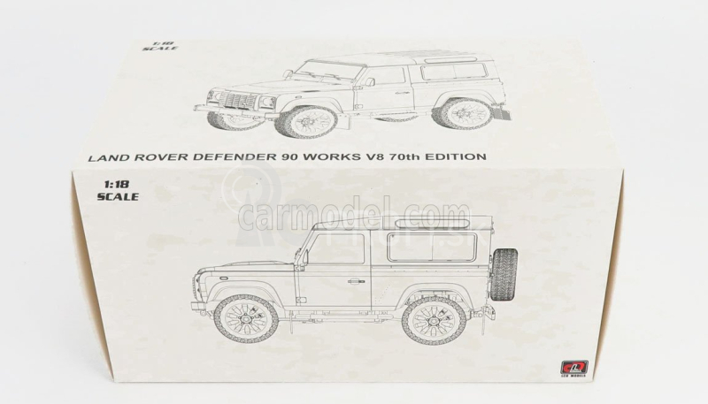 LCD model Land rover Defender 90 Works V8 70th Edition 2018 1:18 Orange