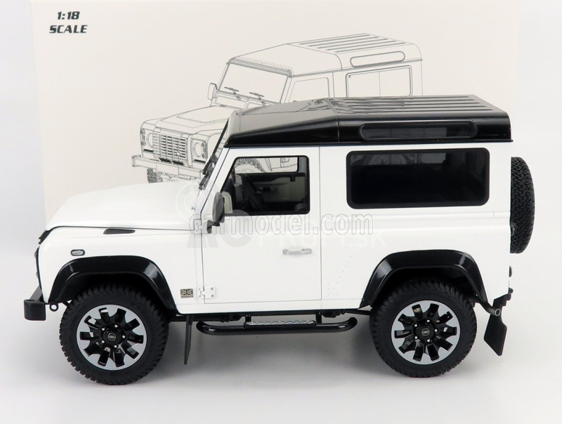 LCD model Land rover Defender 90 Works V8 70th Edition 2018 1:18 White