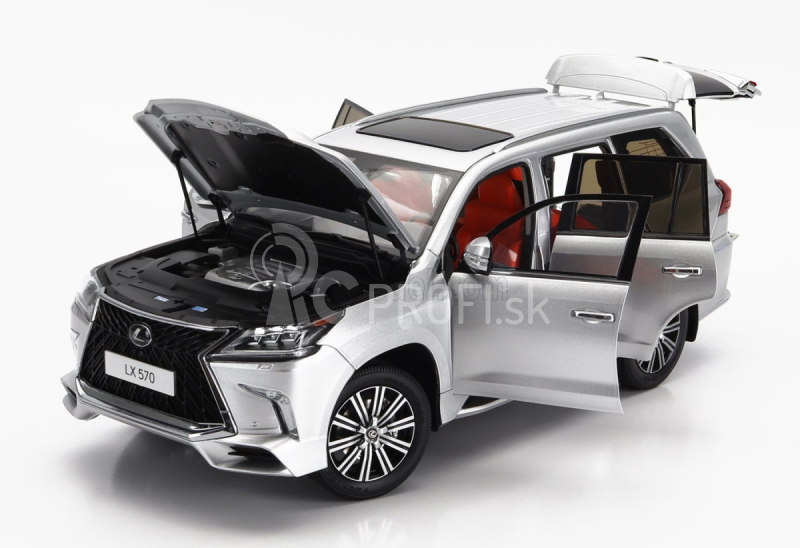 LCD model Lexus Lx570 2022 1:18 strieborný