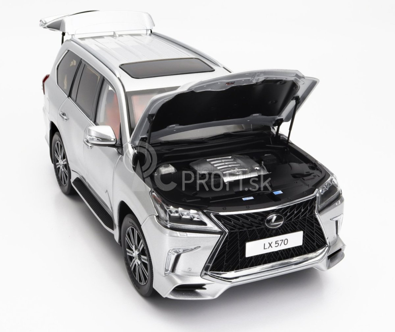 LCD model Lexus Lx570 2022 1:18 strieborný